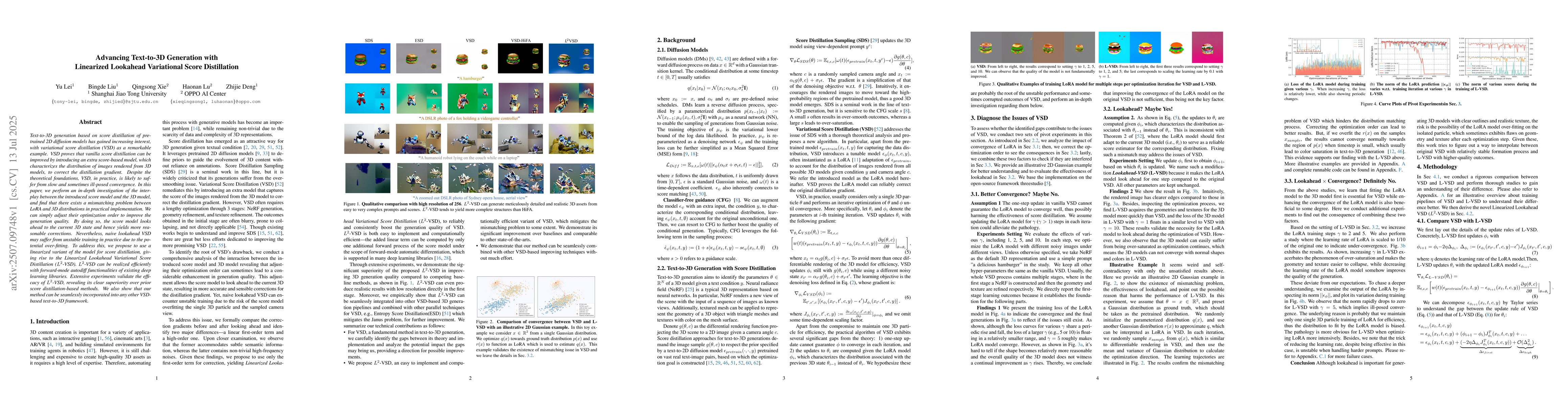 Thumbnail for Advancing Text-to-3D Generation with Linearized Lookahead Variational
  Score Distillation