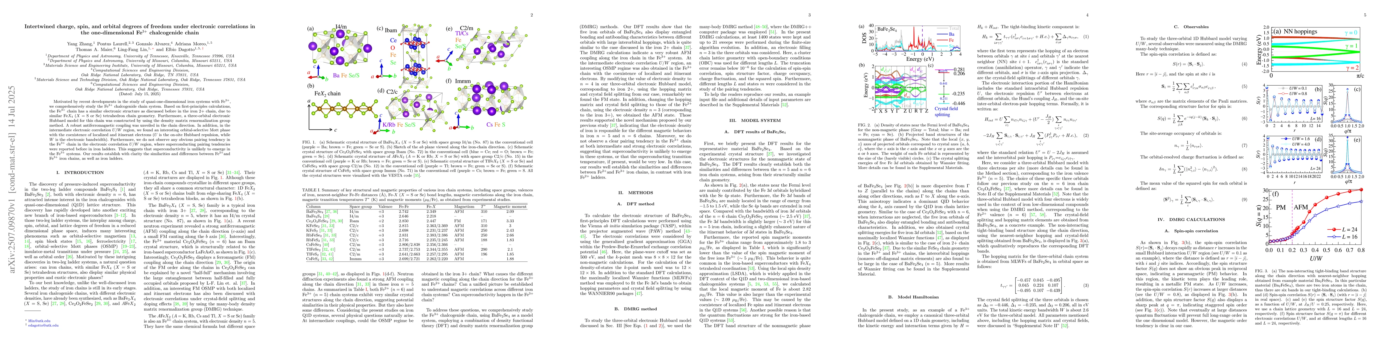 Thumbnail for Intertwined charge, spin, and orbital degrees of freedom under
  electronic correlations in the one-dimensional Fe$^{3+}$ chalcogenide chain