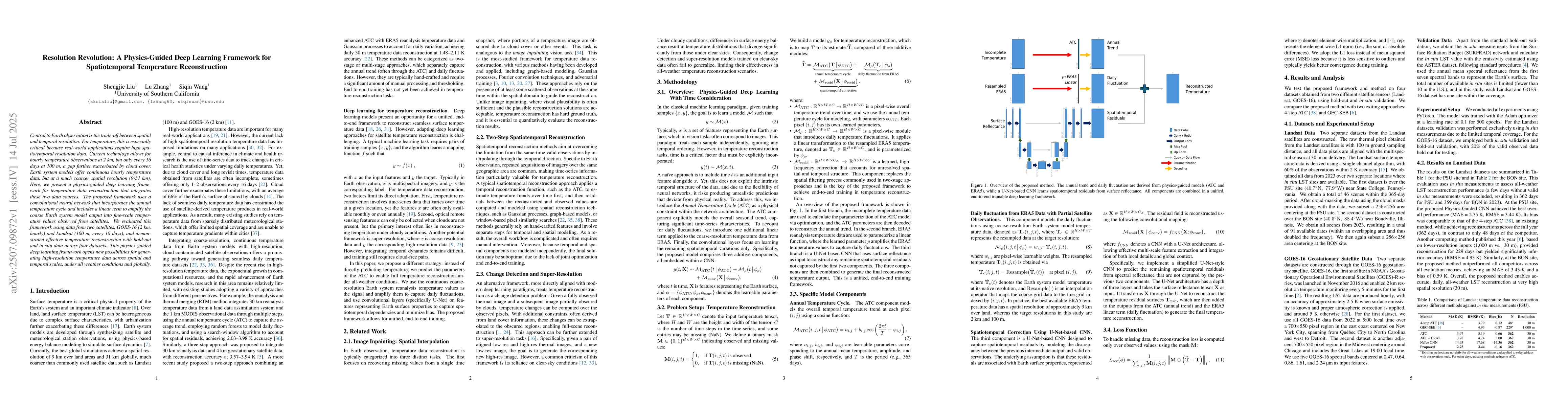 Thumbnail for Resolution Revolution: A Physics-Guided Deep Learning Framework for
  Spatiotemporal Temperature Reconstruction