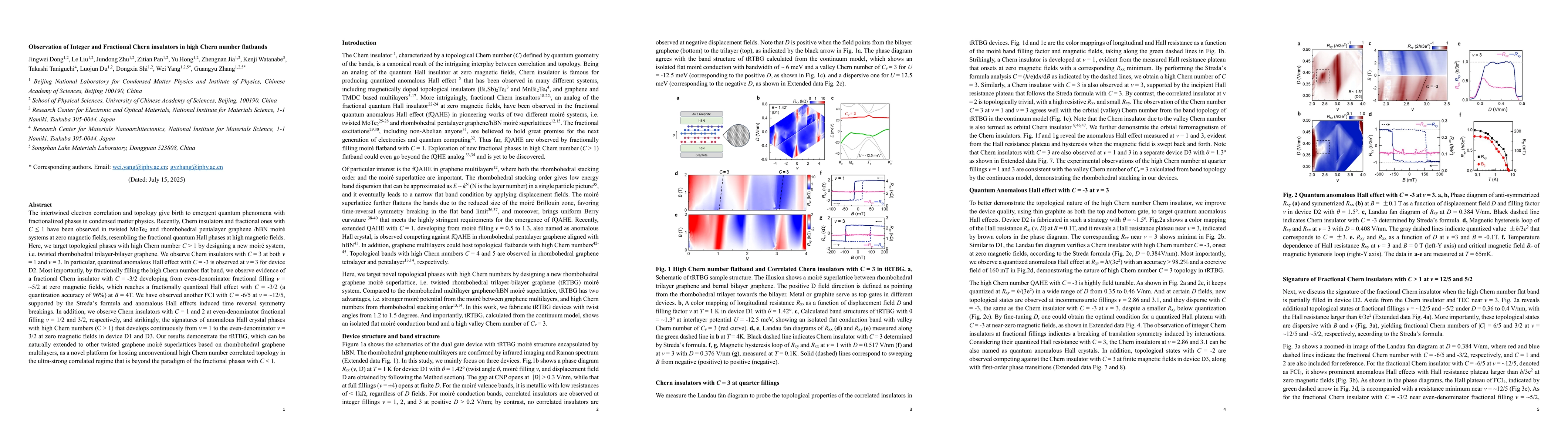 Thumbnail for Observation of Integer and Fractional Chern insulators in high Chern
  number flatbands