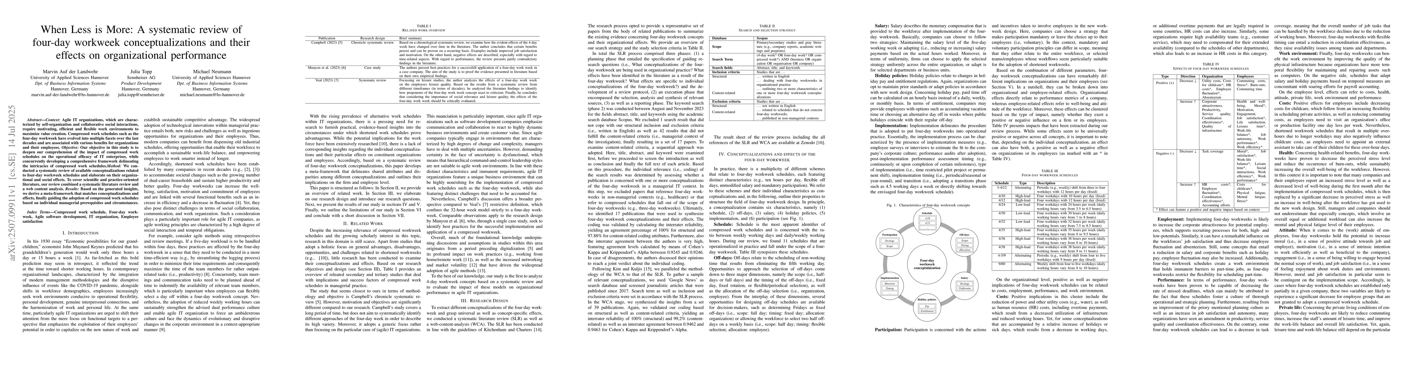 Thumbnail for When Less is More: A systematic review of four-day workweek
  conceptualizations and their effects on organizational performance