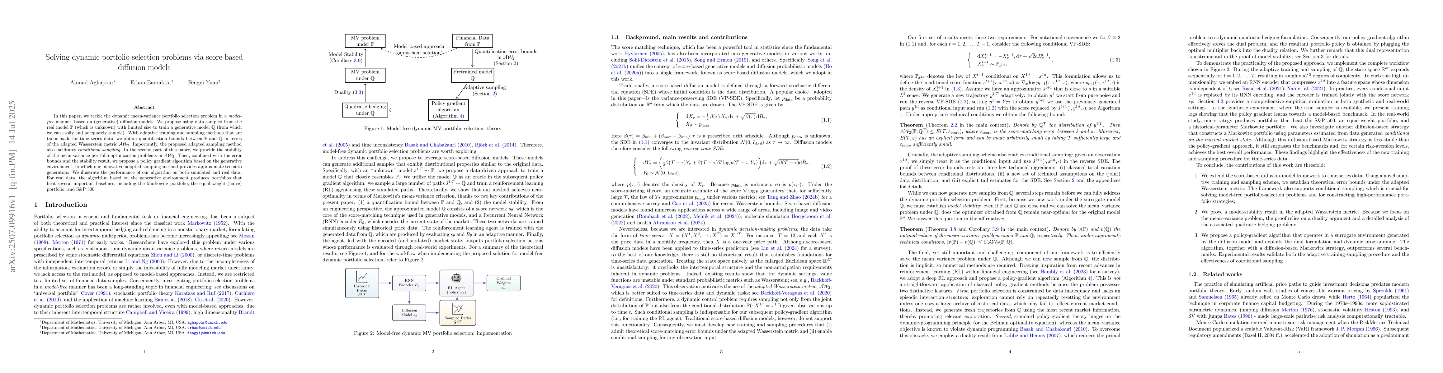 Thumbnail for Solving dynamic portfolio selection problems via score-based diffusion
  models