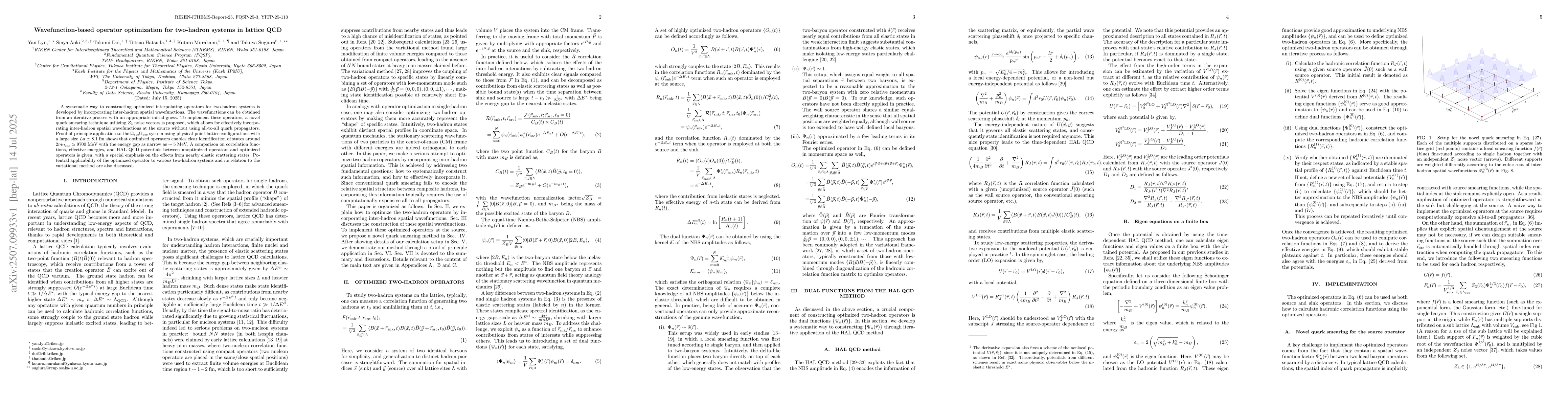 Thumbnail for Wavefunction-based operator optimization for two-hadron systems in
  lattice QCD