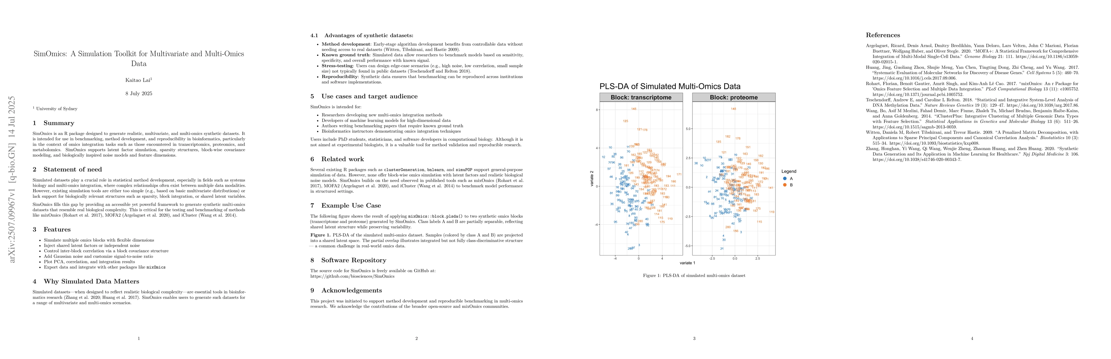 Thumbnail for SimOmics: A Simulation Toolkit for Multivariate and Multi-Omics Data