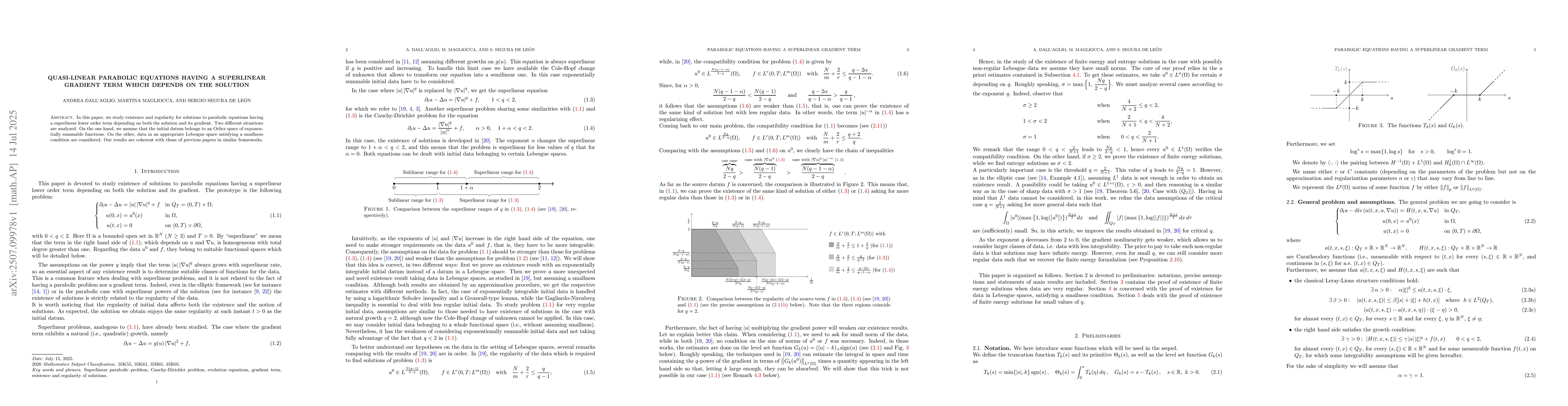 Thumbnail for Quasi-linear parabolic equations having a superlinear gradient term
  which depends on the solution