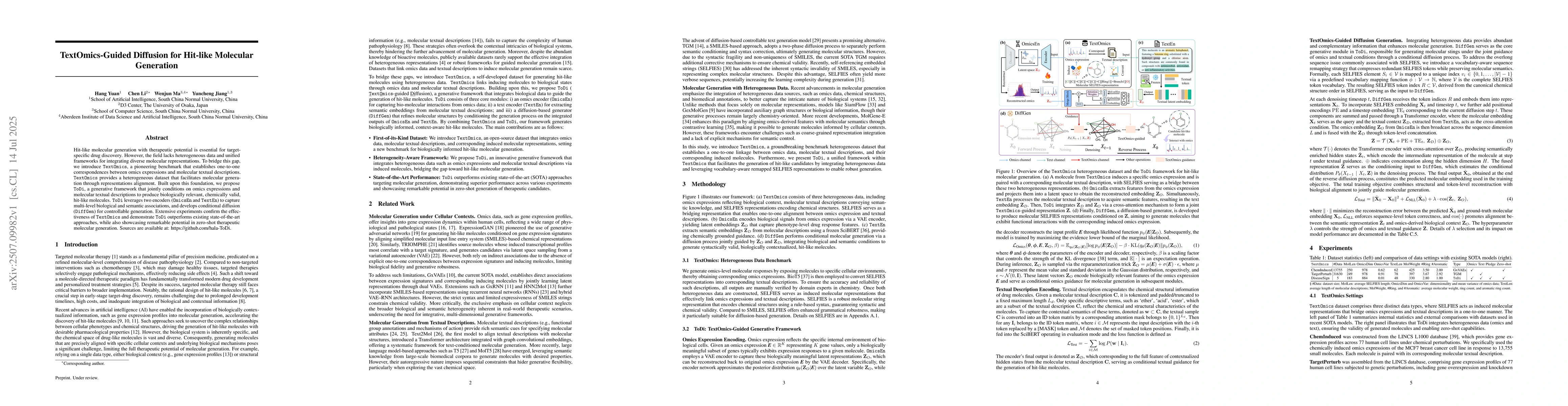 Thumbnail for TextOmics-Guided Diffusion for Hit-like Molecular Generation