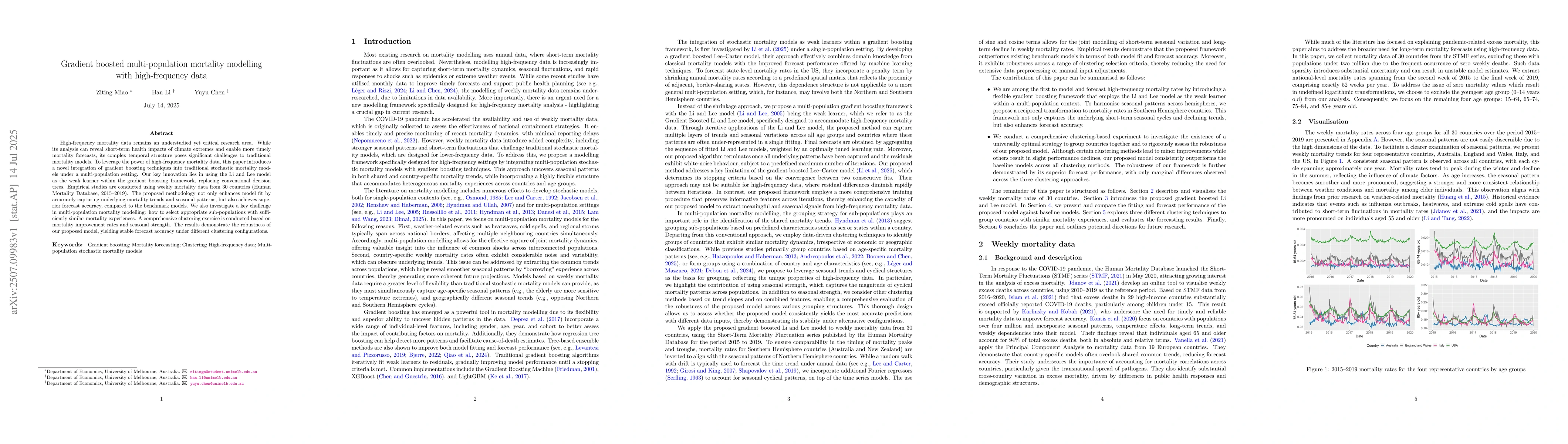Thumbnail for Gradient boosted multi-population mortality modelling with
  high-frequency data