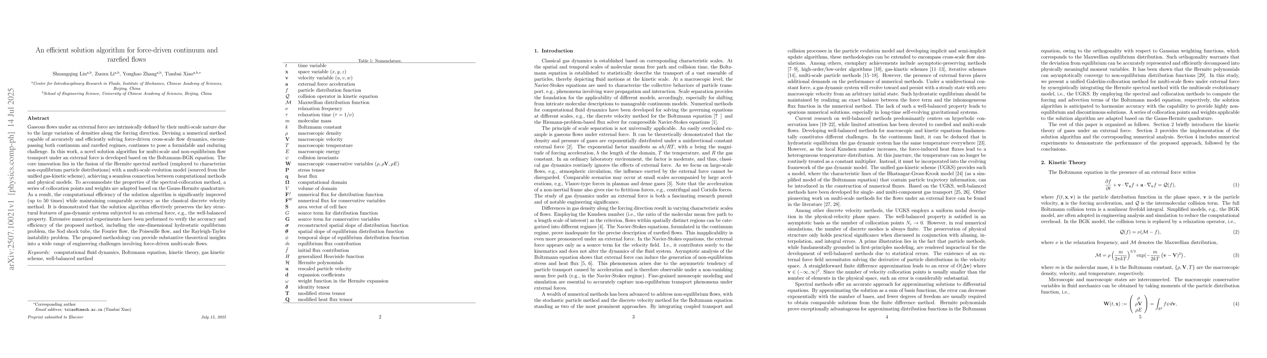 Thumbnail for An efficient solution algorithm for force-driven continuum and rarefied
  flows