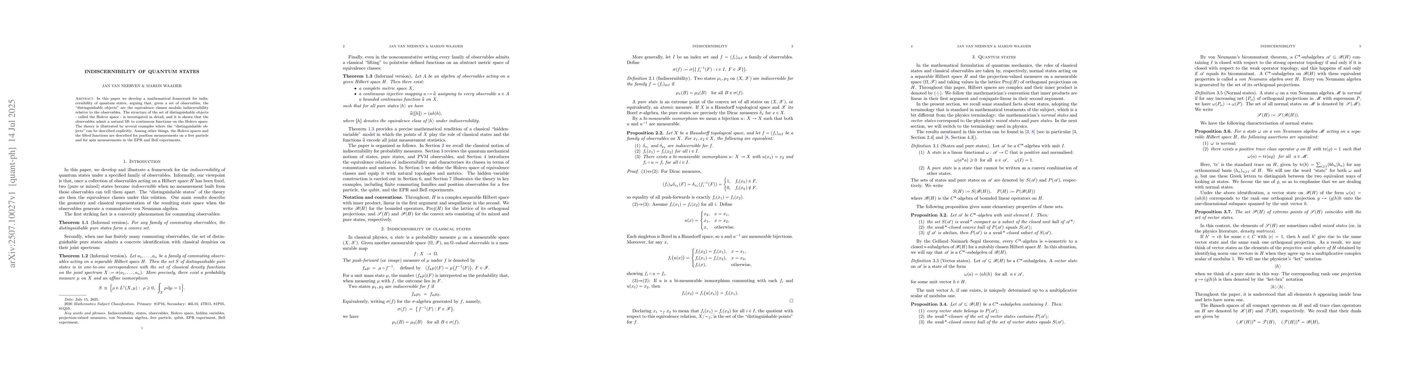Thumbnail for Indiscernibility of quantum states