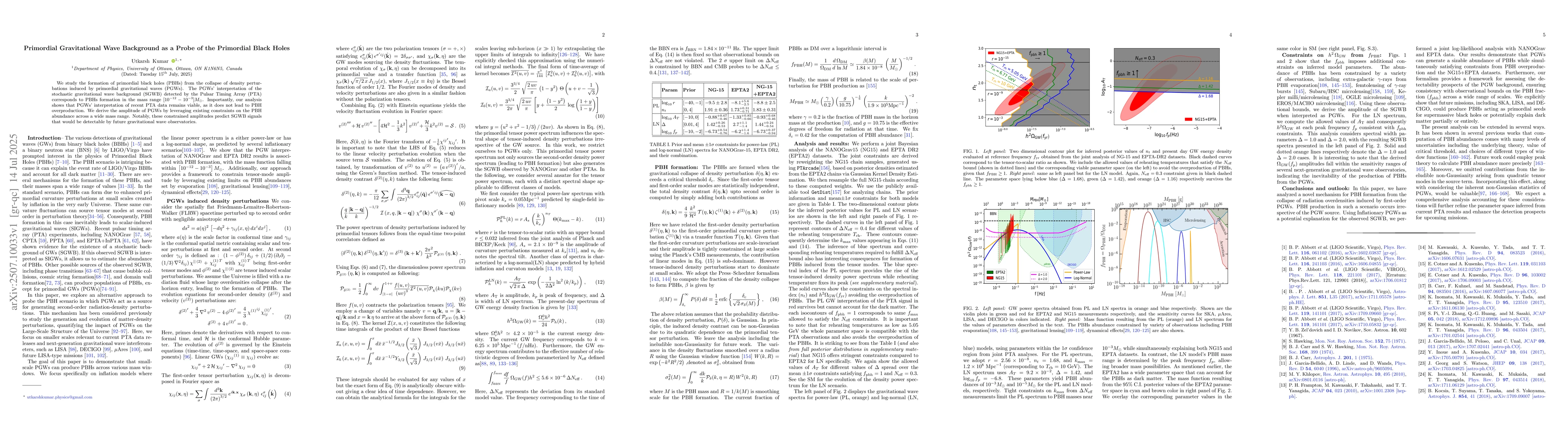 Thumbnail for Primordial Gravitational Wave Background as a Probe of the Primordial
  Black Holes