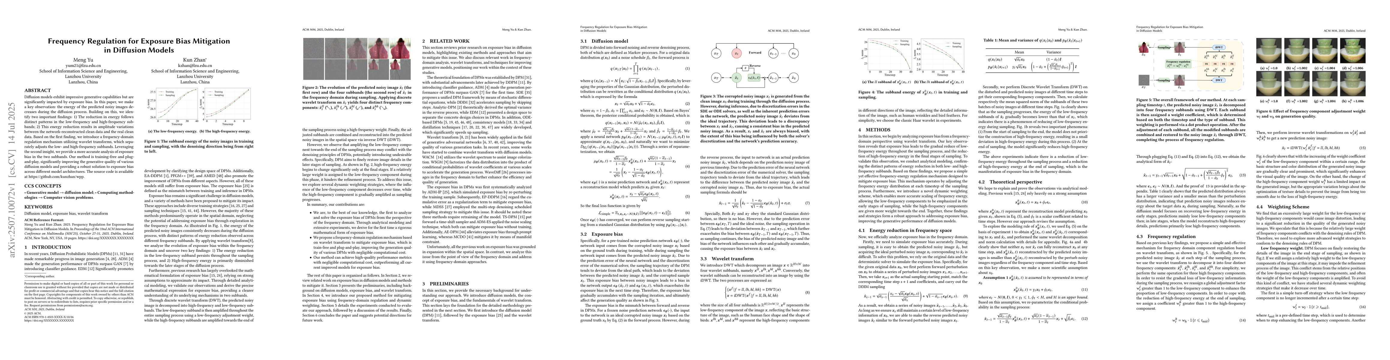 Thumbnail for Frequency Regulation for Exposure Bias Mitigation in Diffusion Models