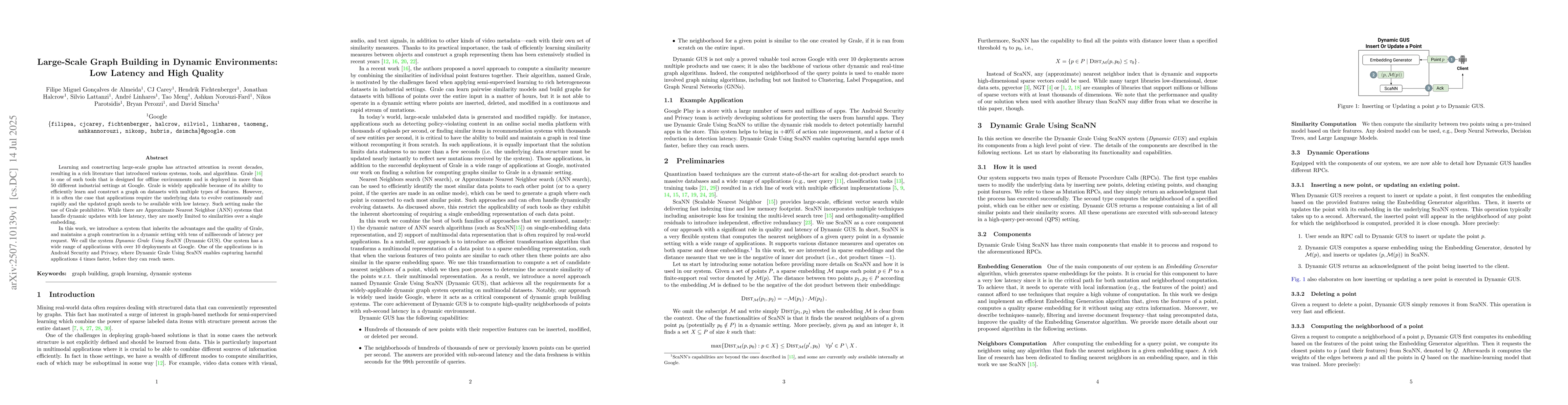 Thumbnail for Large-Scale Graph Building in Dynamic Environments: Low Latency and High
  Quality