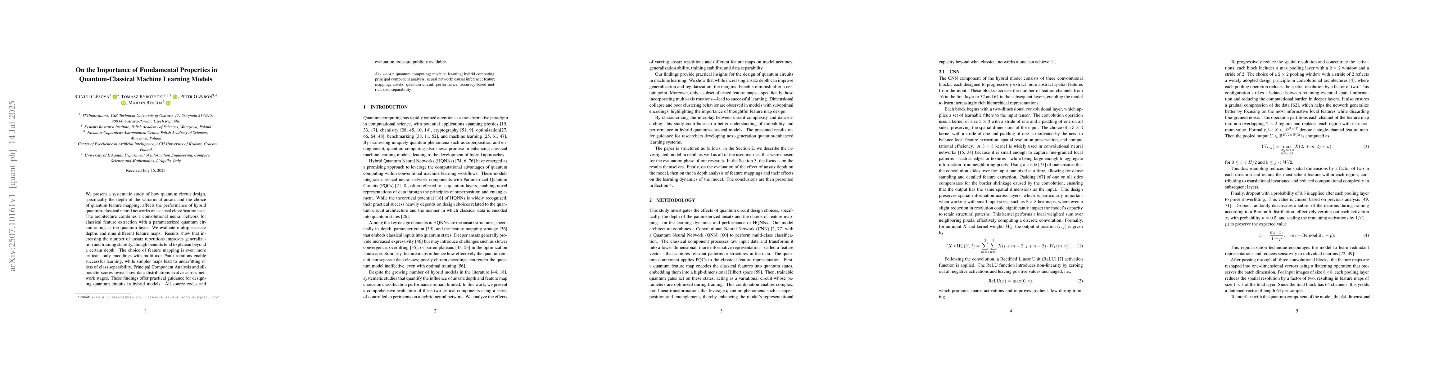 Thumbnail for On the Importance of Fundamental Properties in Quantum-Classical Machine
  Learning Models