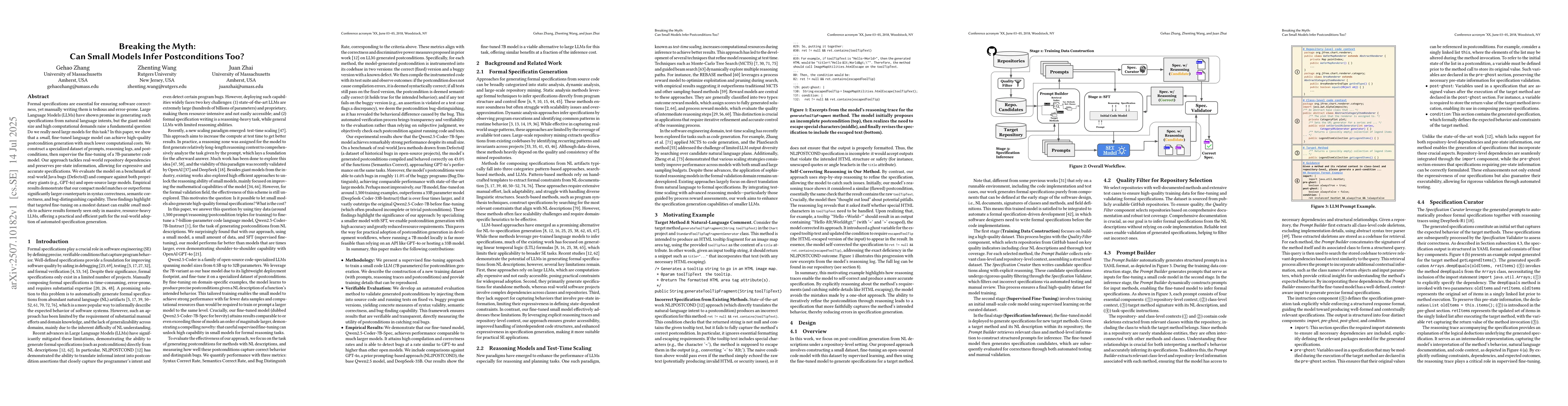 Thumbnail for Breaking the Myth: Can Small Models Infer Postconditions Too?