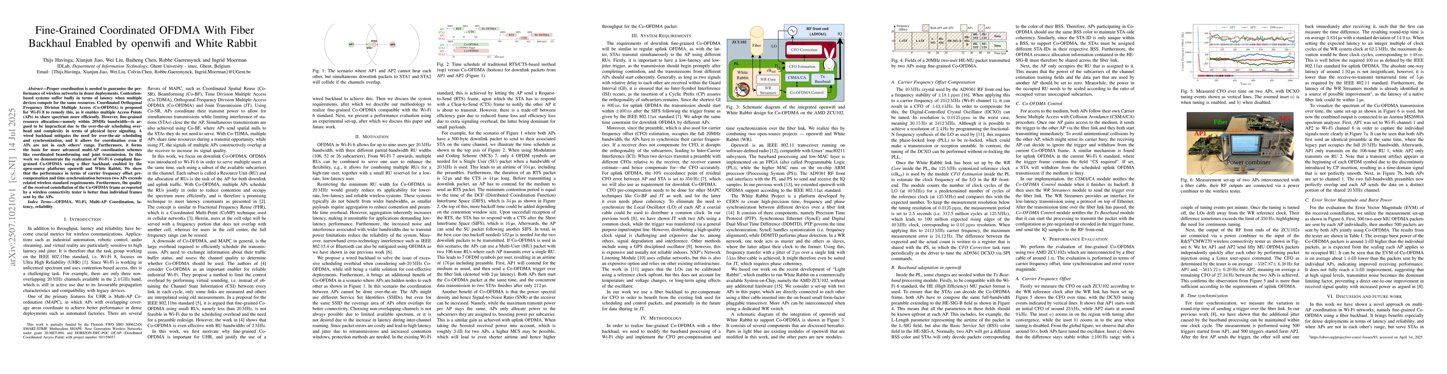 Thumbnail for Fine-Grained Coordinated OFDMA With Fiber Backhaul Enabled by openwifi
  and White Rabbit