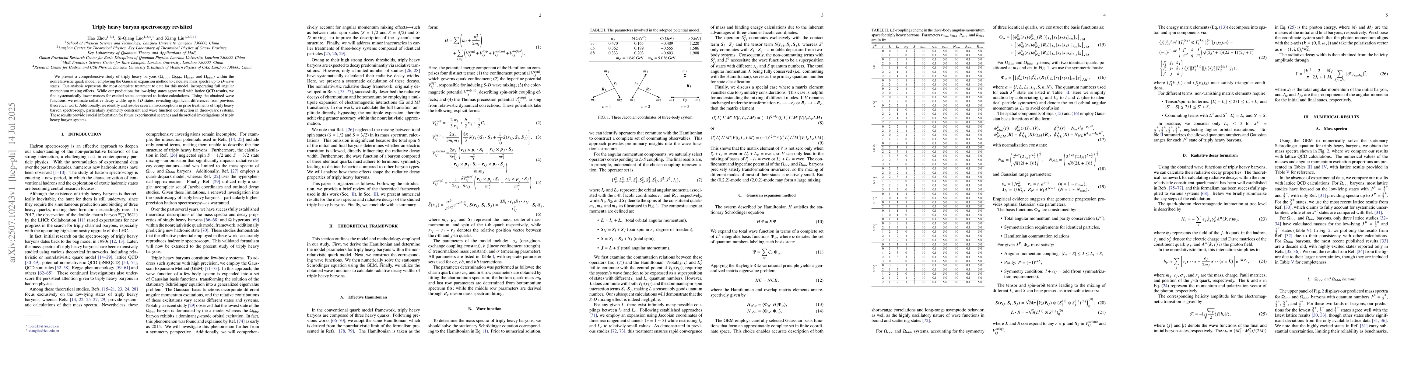 Thumbnail for Triply heavy baryon spectroscopy revisited