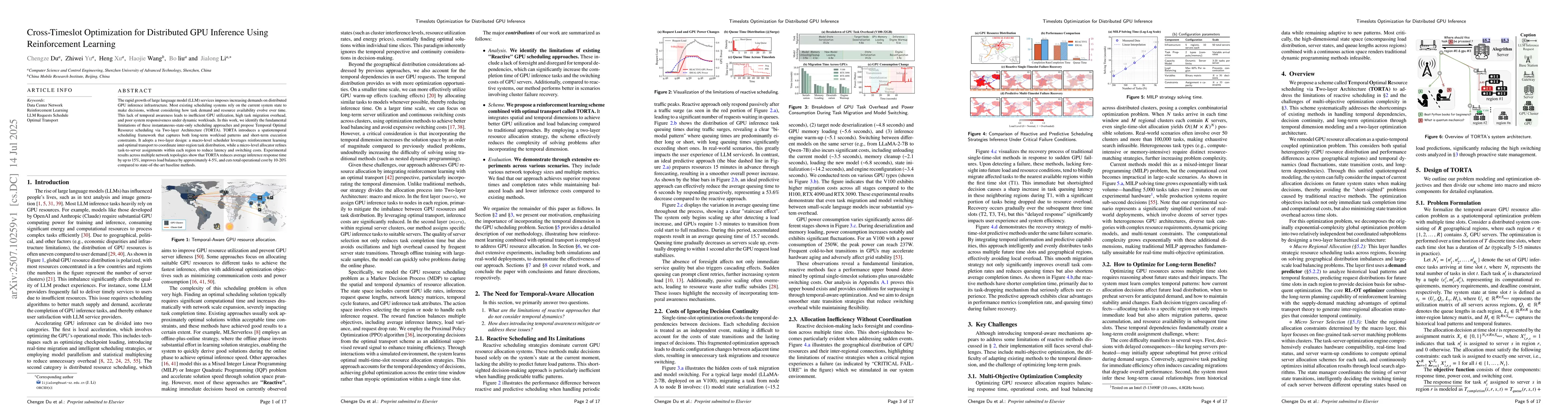 Thumbnail for Cross-Timeslot Optimization for Distributed GPU Inference Using
  Reinforcement Learning