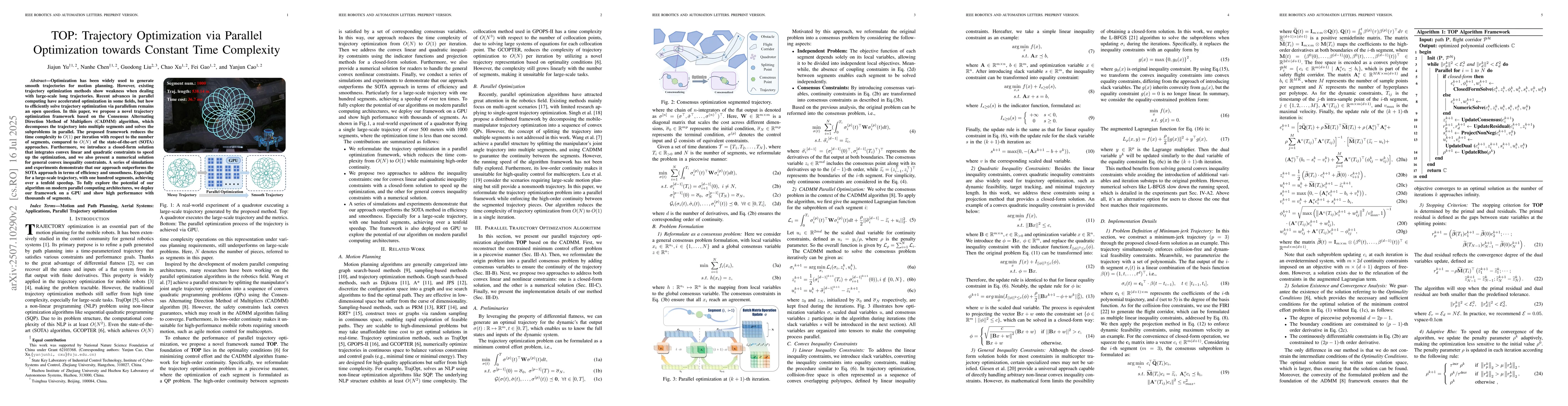 Thumbnail for TOP: Trajectory Optimization via Parallel Optimization towards Constant
  Time Complexity