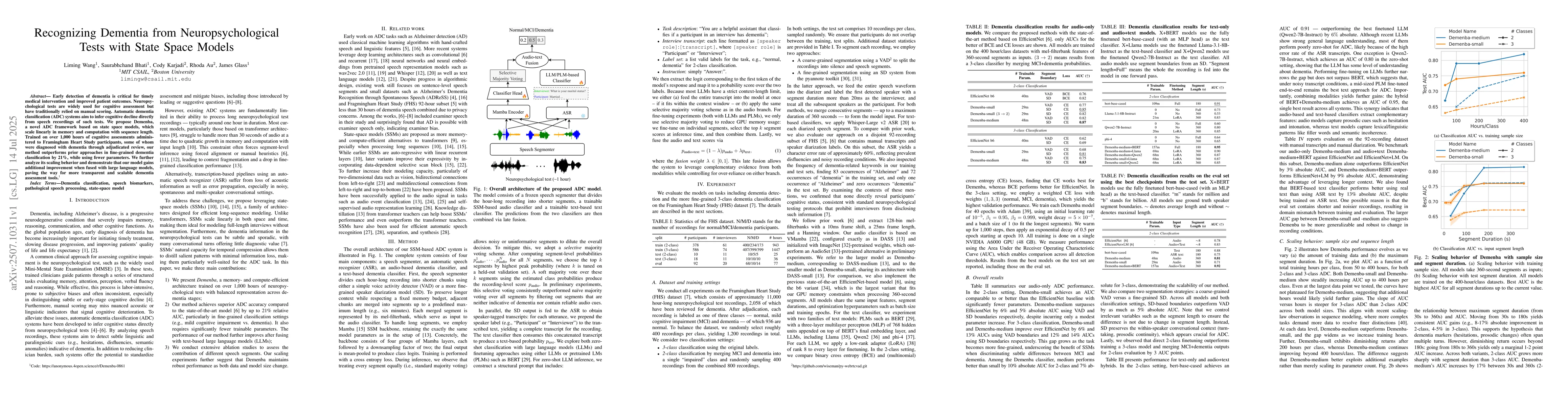 Thumbnail for Recognizing Dementia from Neuropsychological Tests with State Space
  Models