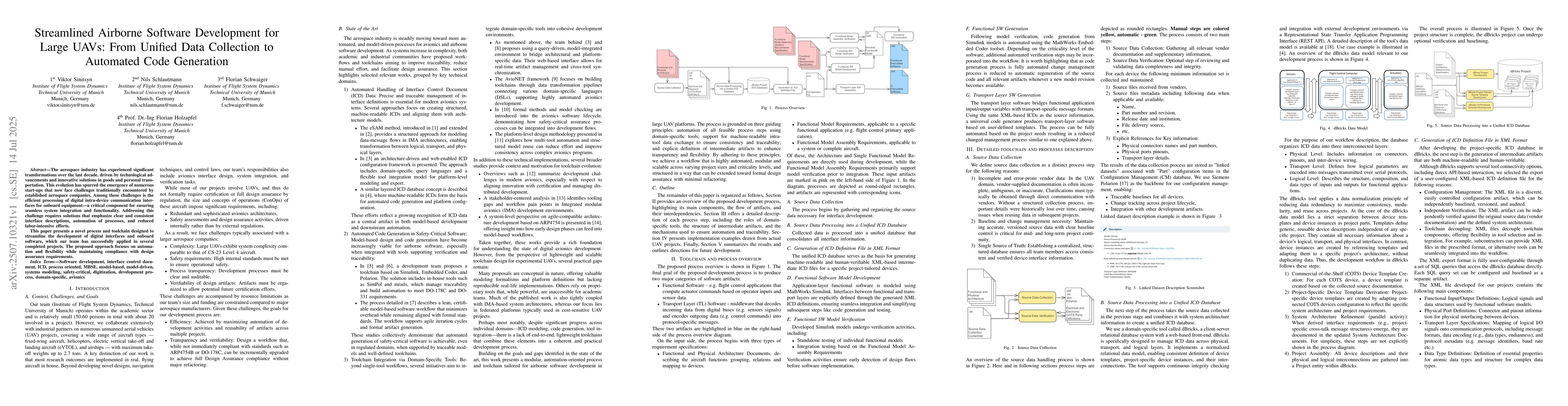 Thumbnail for Streamlined Airborne Software Development for Large UAVs: From Unified
  Data Collection to Automated Code Generation