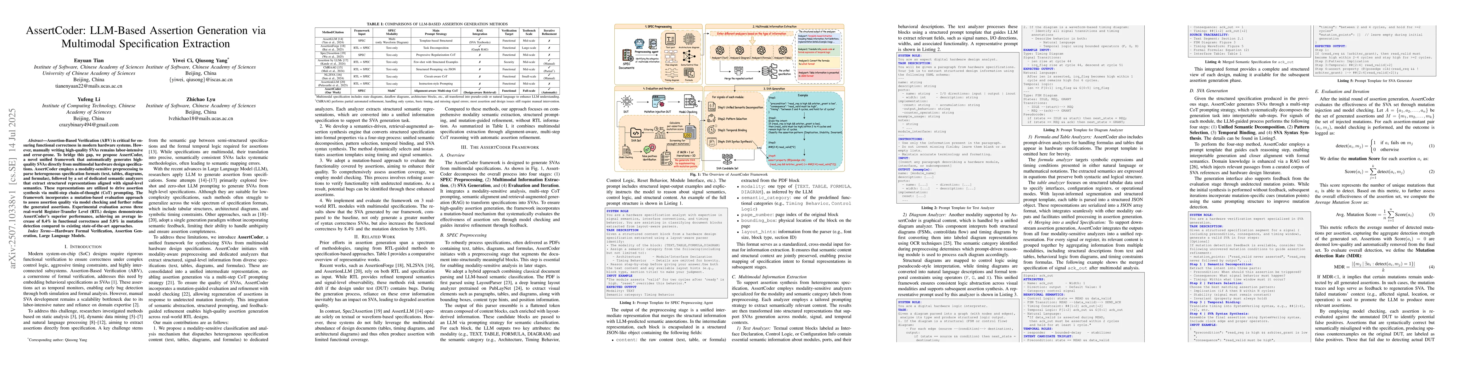 Thumbnail for AssertCoder: LLM-Based Assertion Generation via Multimodal Specification
  Extraction