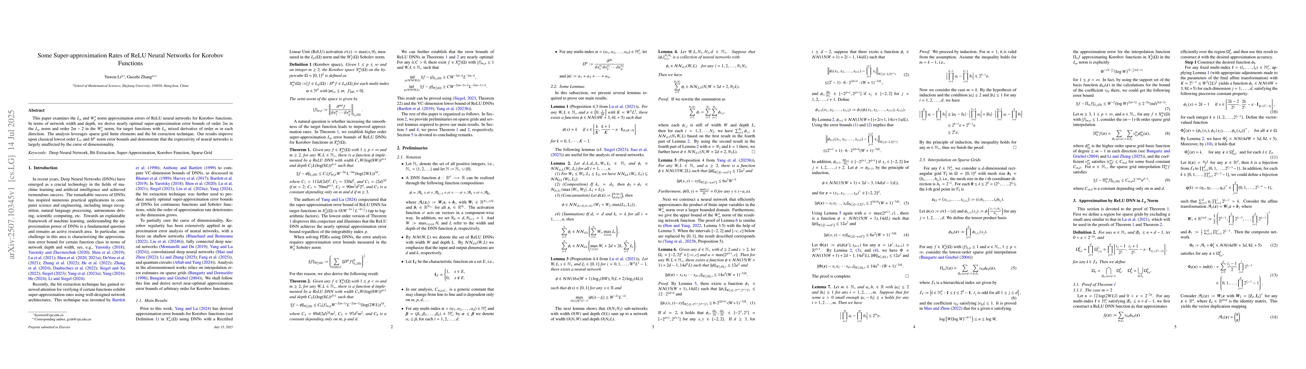 Thumbnail for Some Super-approximation Rates of ReLU Neural Networks for Korobov
  Functions