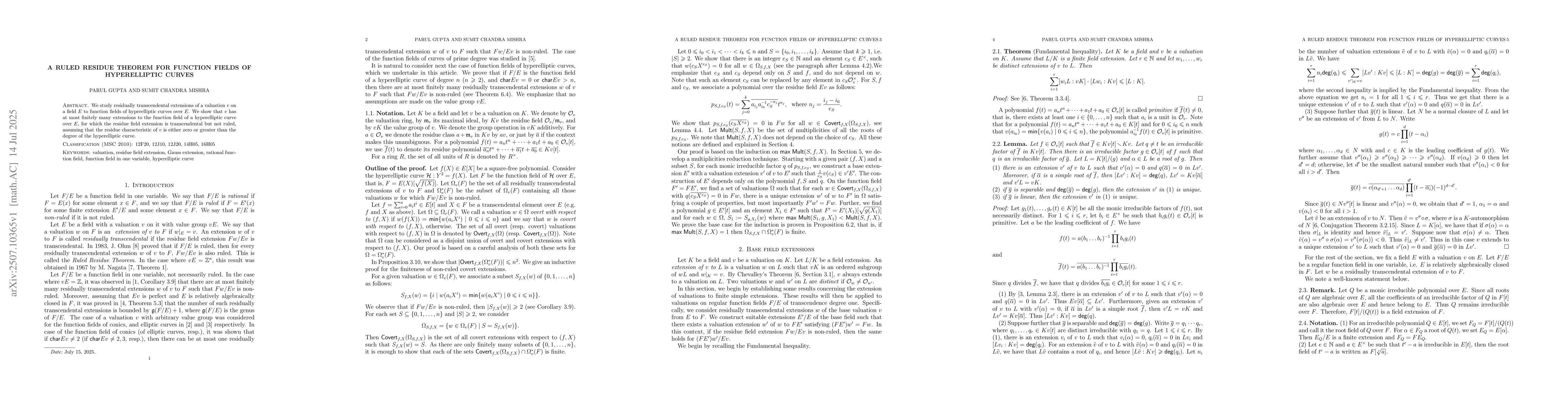 Thumbnail for A ruled residue theorem for function fields of hyperelliptic curves