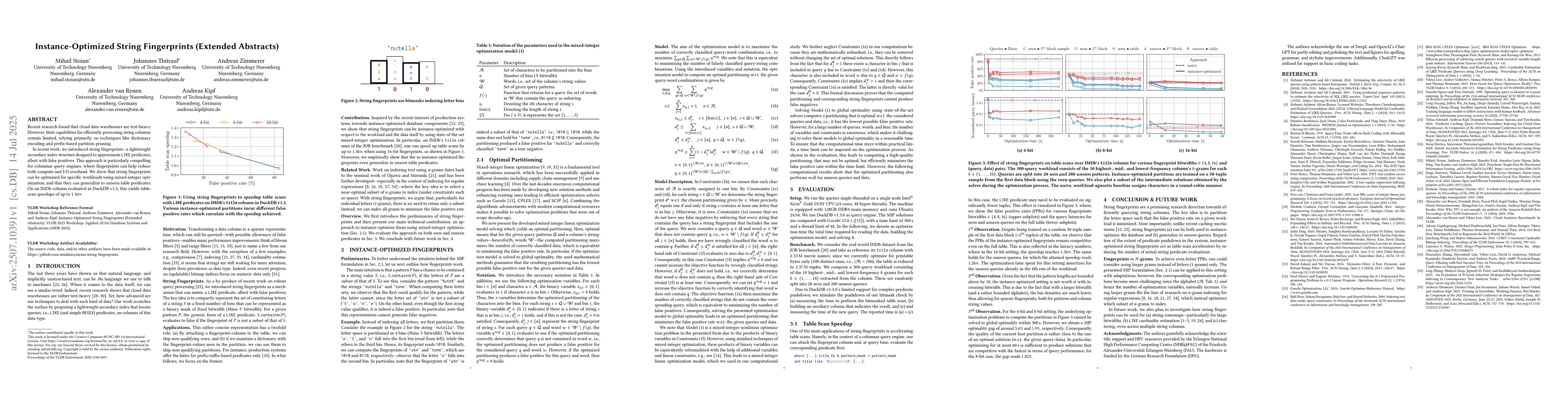 Thumbnail for Instance-Optimized String Fingerprints