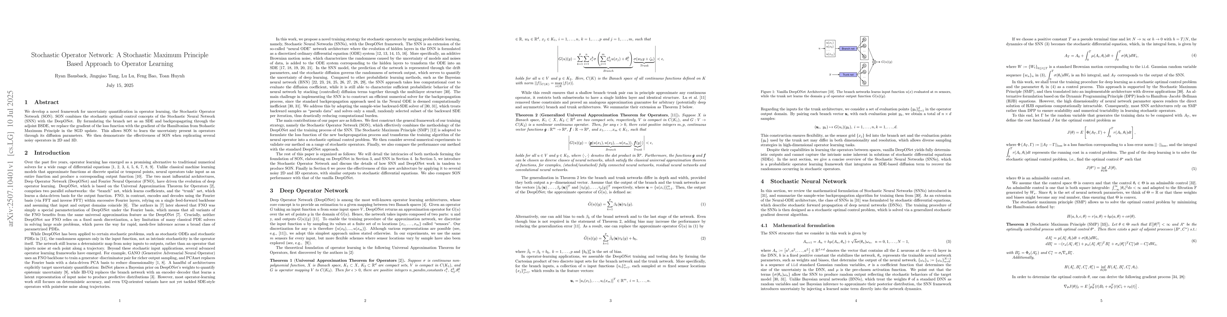 Thumbnail for Stochastic Operator Network: A Stochastic Maximum Principle Based
  Approach to Operator Learning