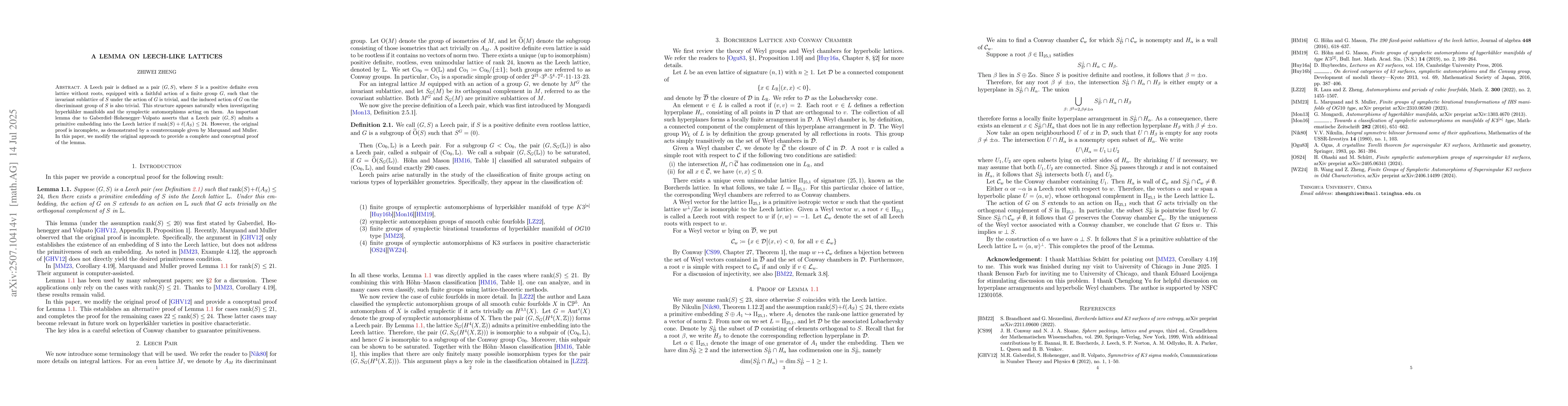 Thumbnail for A Lemma on Leech-like Lattices