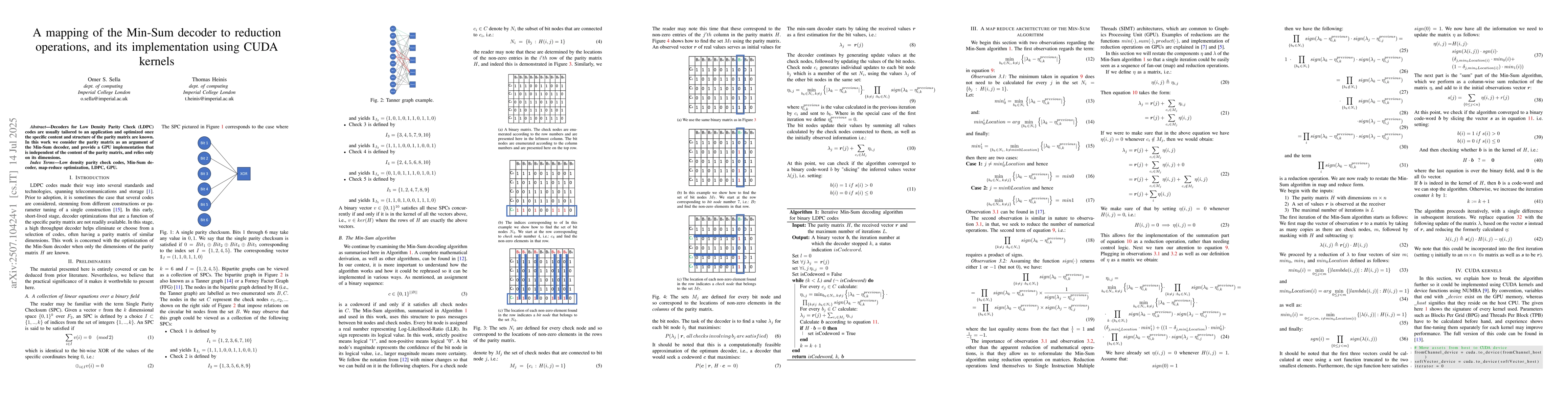 Thumbnail for A mapping of the Min-Sum decoder to reduction operations, and its
  implementation using CUDA kernels