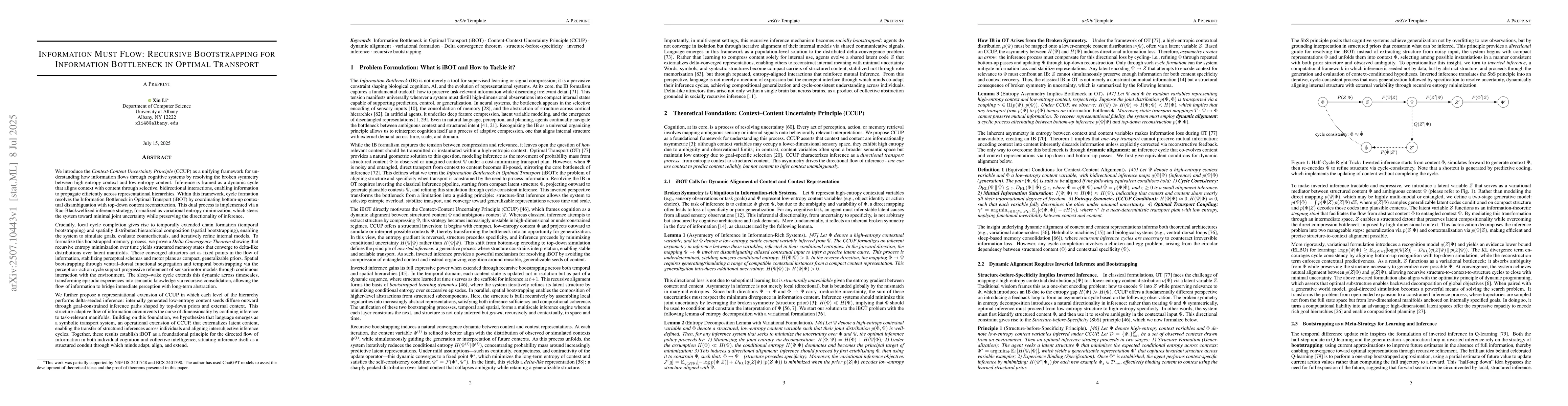 Thumbnail for Information Must Flow: Recursive Bootstrapping for Information
  Bottleneck in Optimal Transport