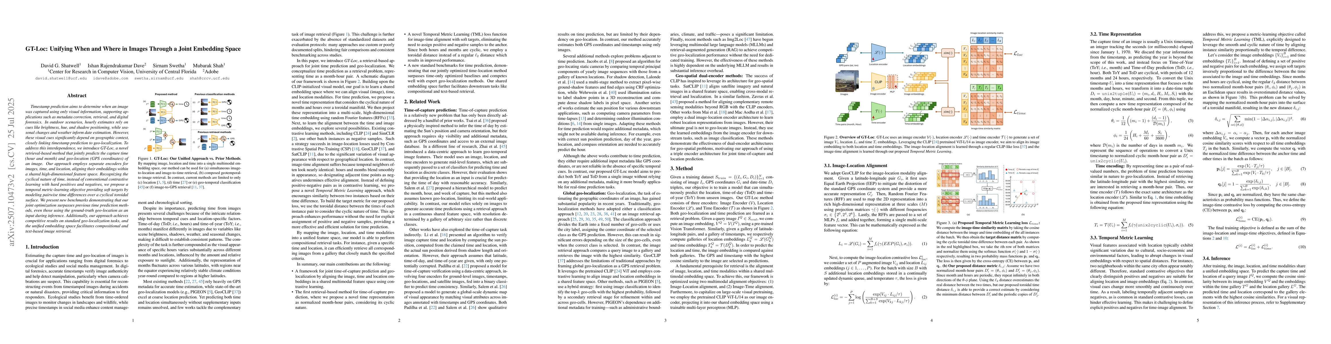Thumbnail for GT-Loc: Unifying When and Where in Images Through a Joint Embedding
  Space