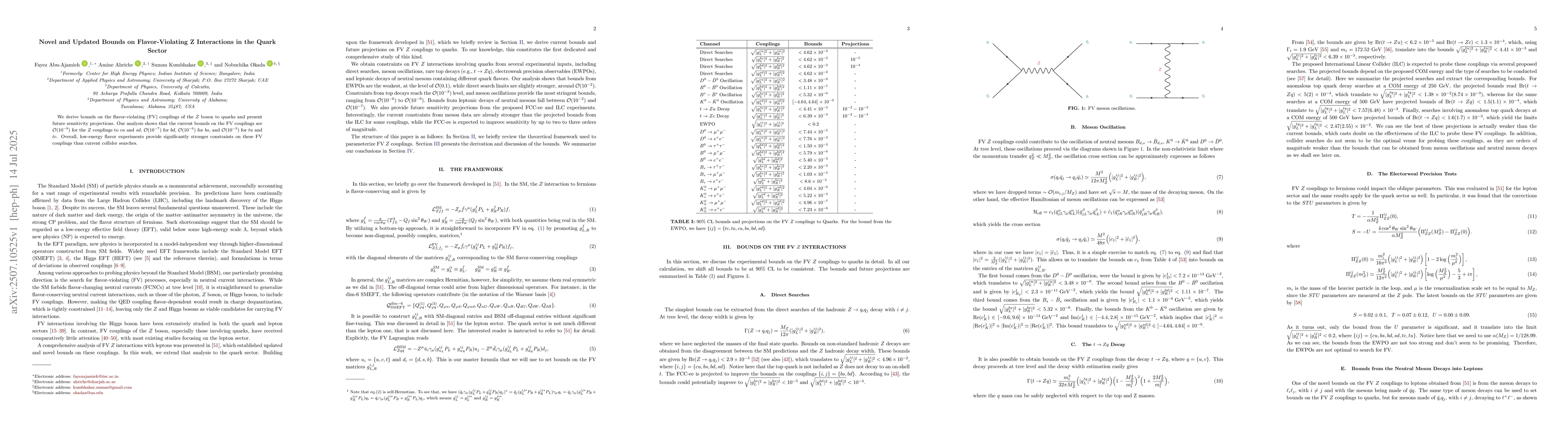 Thumbnail for Novel and Updated Bounds on Flavor-Violating Z Interactions in the Quark
  Sector