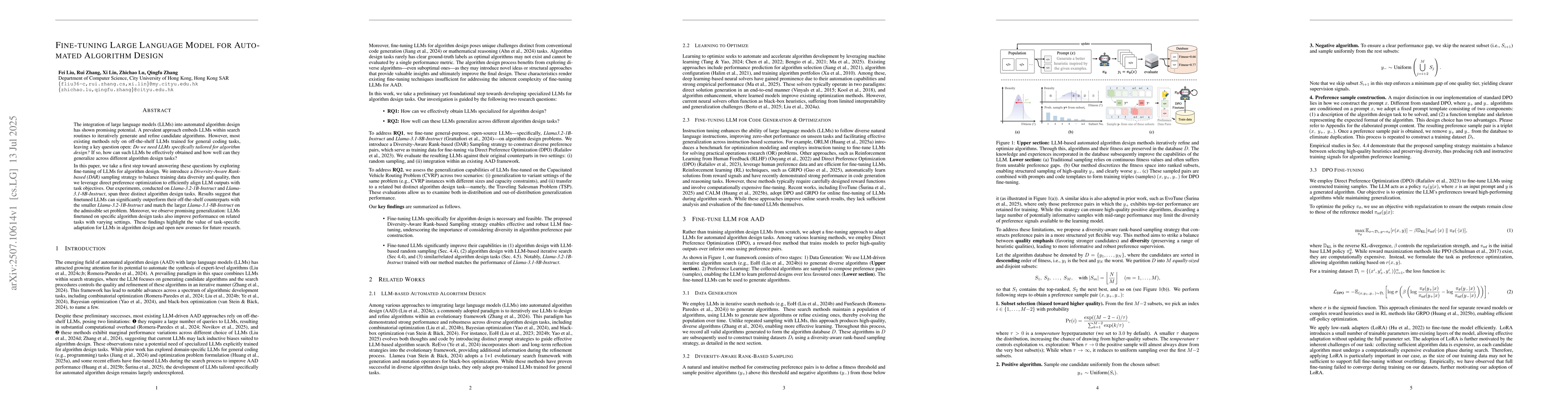 Thumbnail for Fine-tuning Large Language Model for Automated Algorithm Design