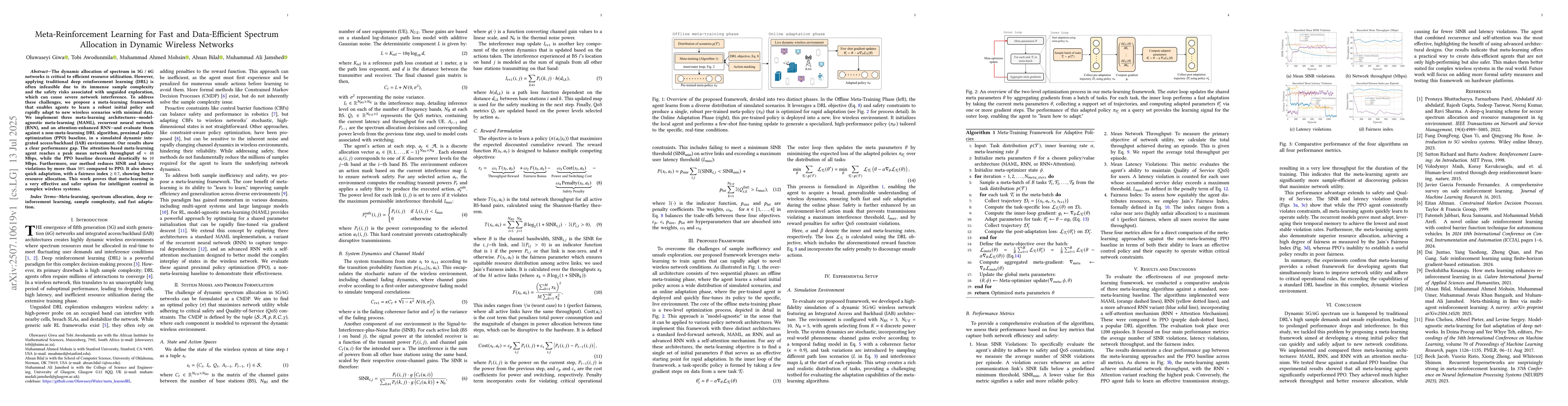Thumbnail for Meta-Reinforcement Learning for Fast and Data-Efficient Spectrum
  Allocation in Dynamic Wireless Networks