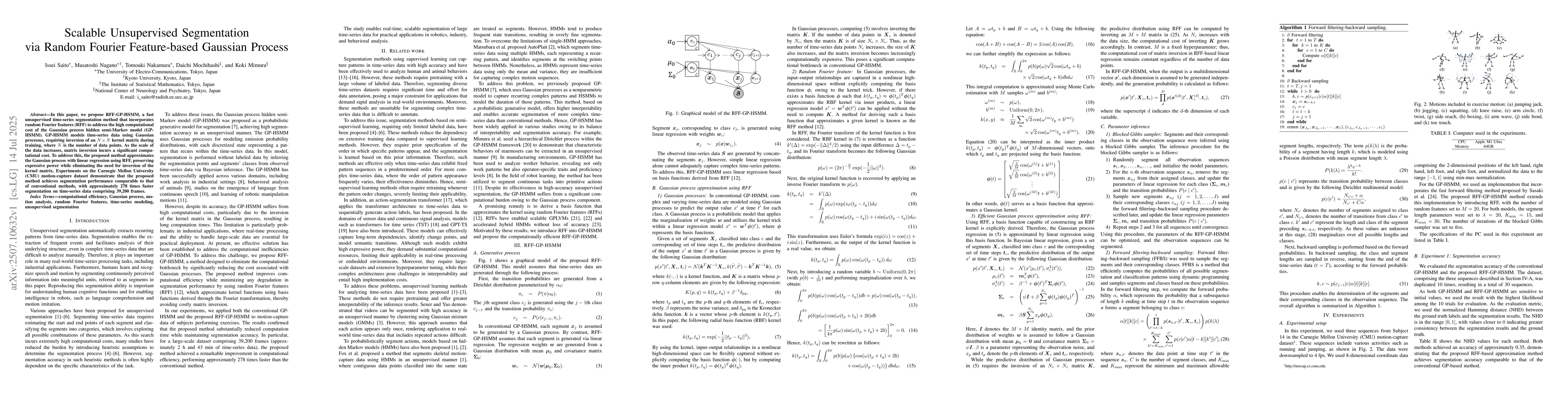 Thumbnail for Scalable Unsupervised Segmentation via Random Fourier Feature-based
  Gaussian Process