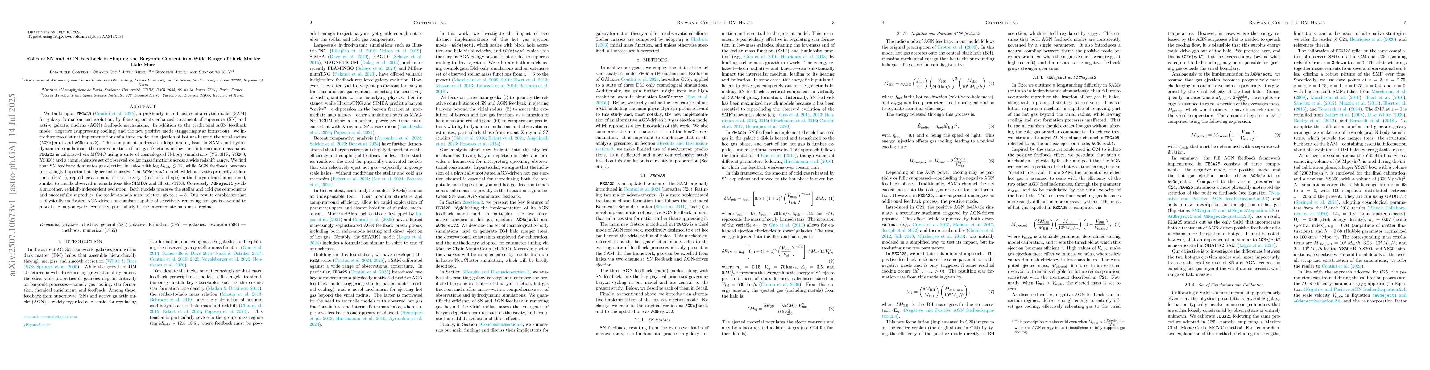 Thumbnail for Roles of SN and AGN Feedback in Shaping the Baryonic Content in a Wide
  Range of Dark Matter Halo Mass