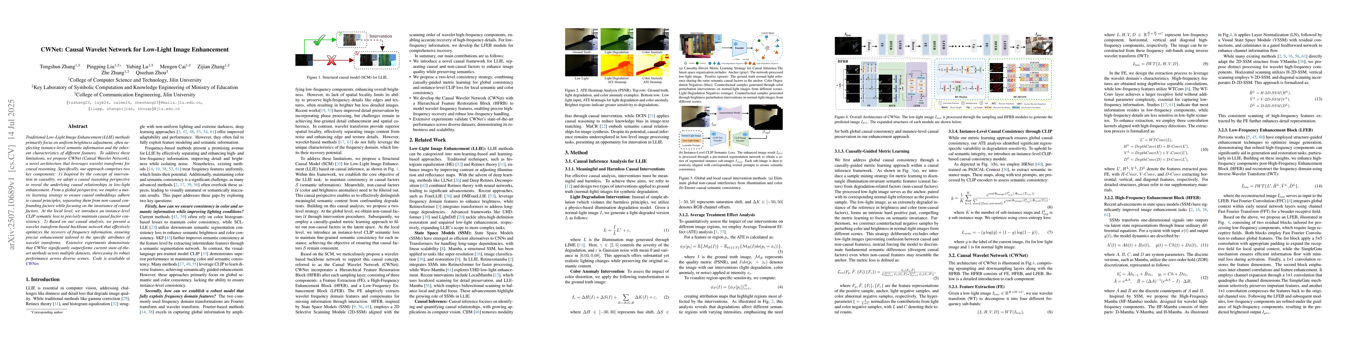 Thumbnail for CWNet: Causal Wavelet Network for Low-Light Image Enhancement