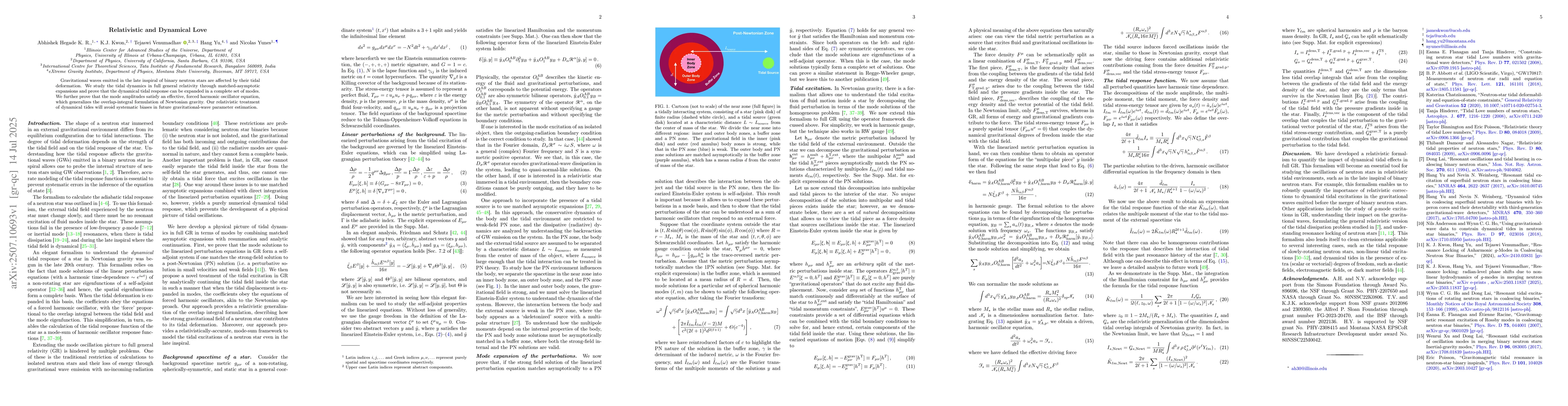 Thumbnail for Relativistic and Dynamical Love