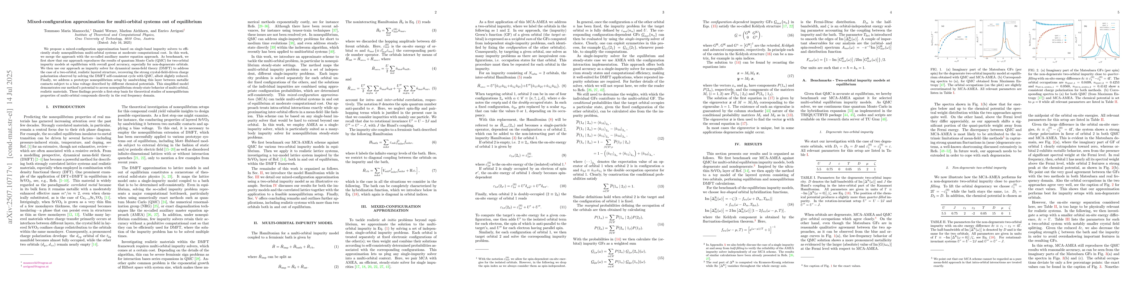 Thumbnail for Mixed-configuration approximation for multi-orbital systems out of
  equilibrium