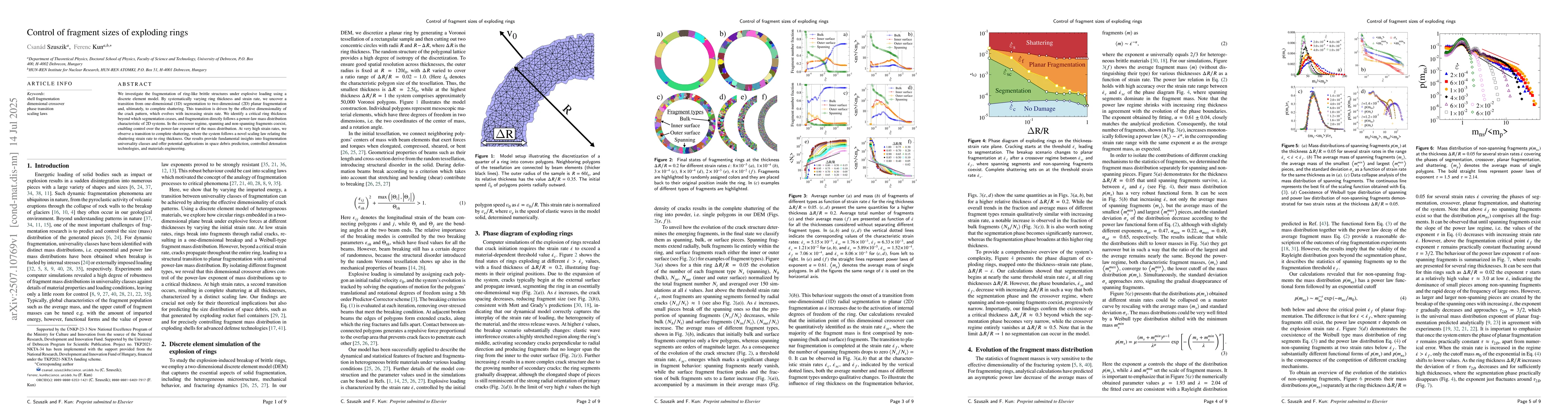 Thumbnail for Control of fragment sizes of exploding rings