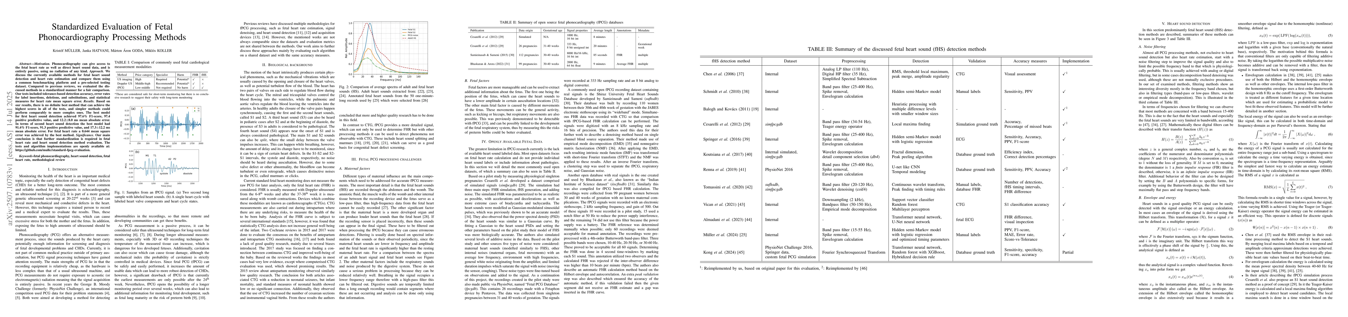 Thumbnail for Standardized Evaluation of Fetal Phonocardiography Processing Methods