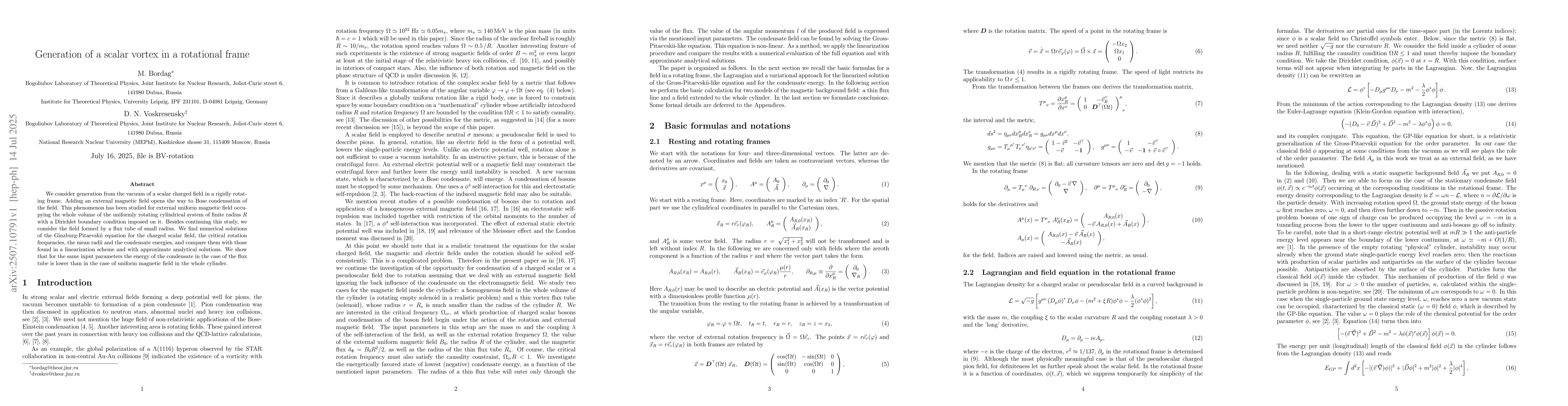 Thumbnail for Generation of a scalar vortex in a rotational frame