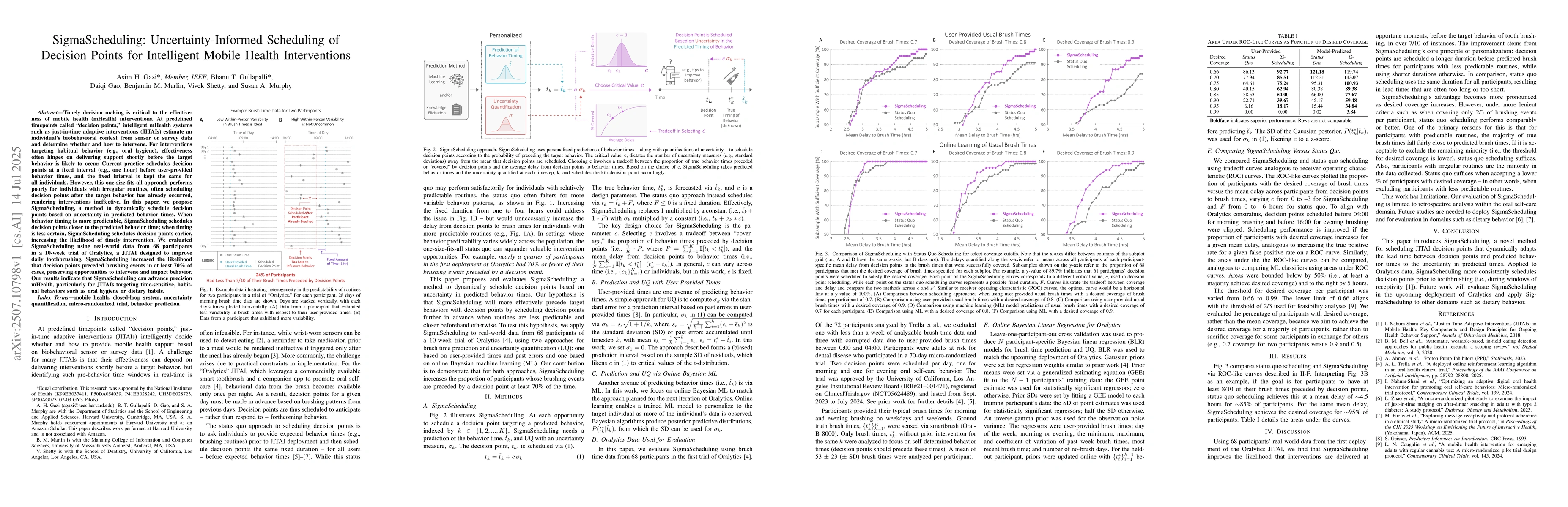Thumbnail for Uncertainty-Informed Scheduling of Decision Points for Intelligent
  Mobile Health Interventions