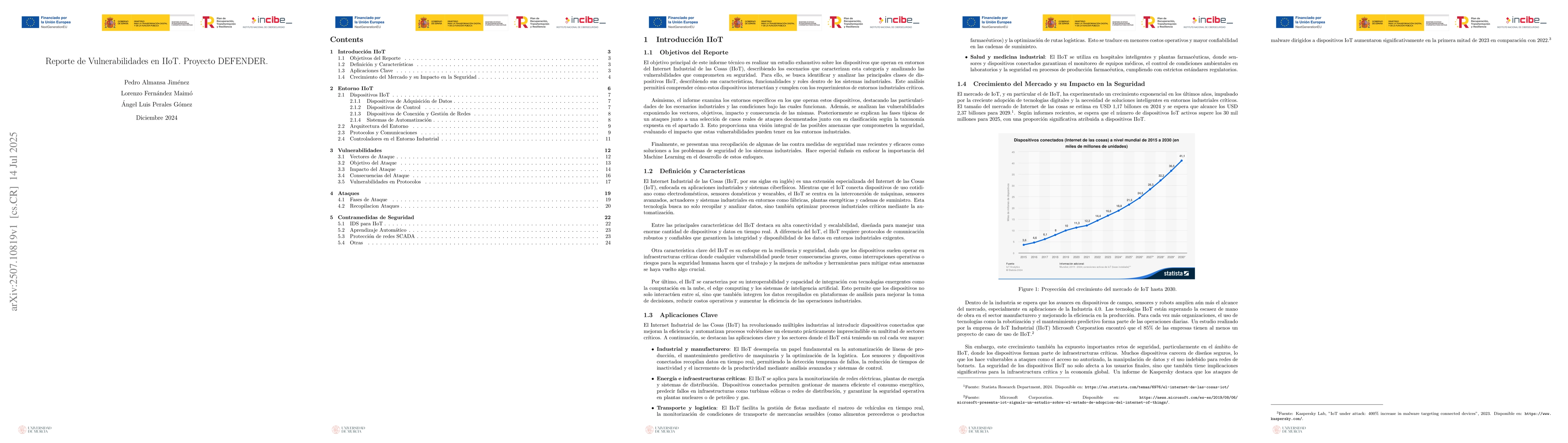 Thumbnail for Reporte de vulnerabilidades en IIoT. Proyecto DEFENDER