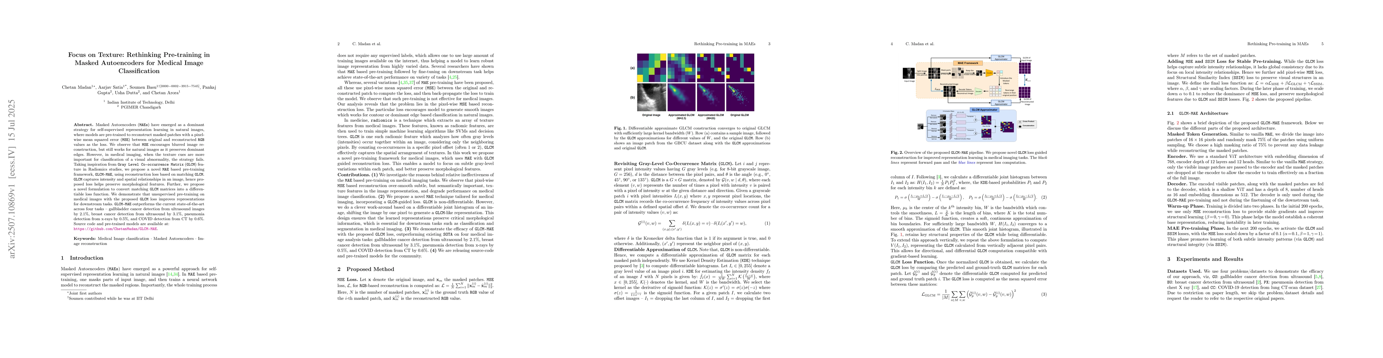 Thumbnail for Focus on Texture: Rethinking Pre-training in Masked Autoencoders for
  Medical Image Classification