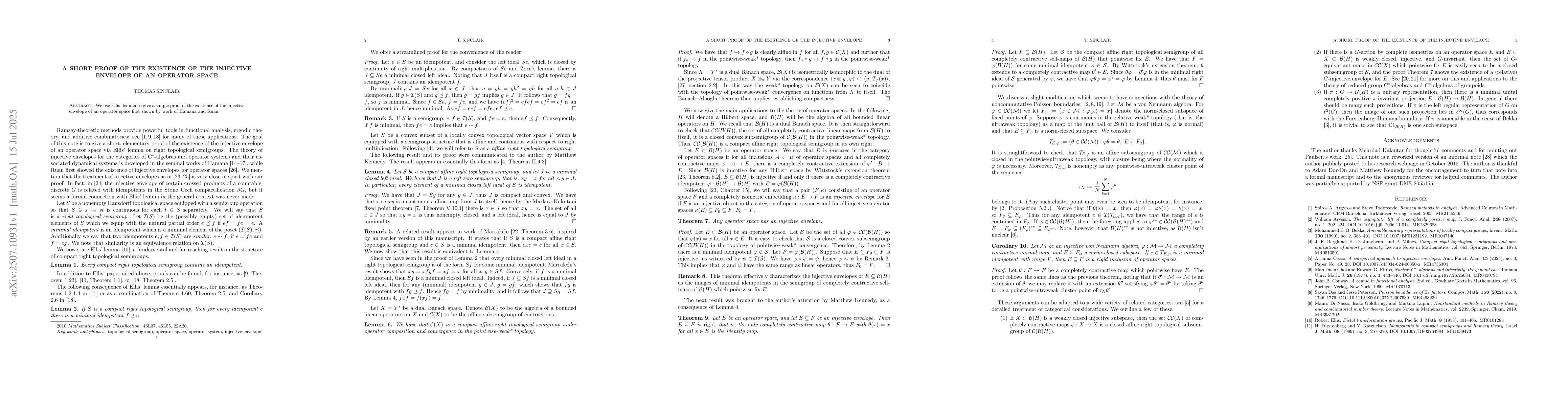 Thumbnail for A short proof of the existence of the injective envelope of an operator
  space