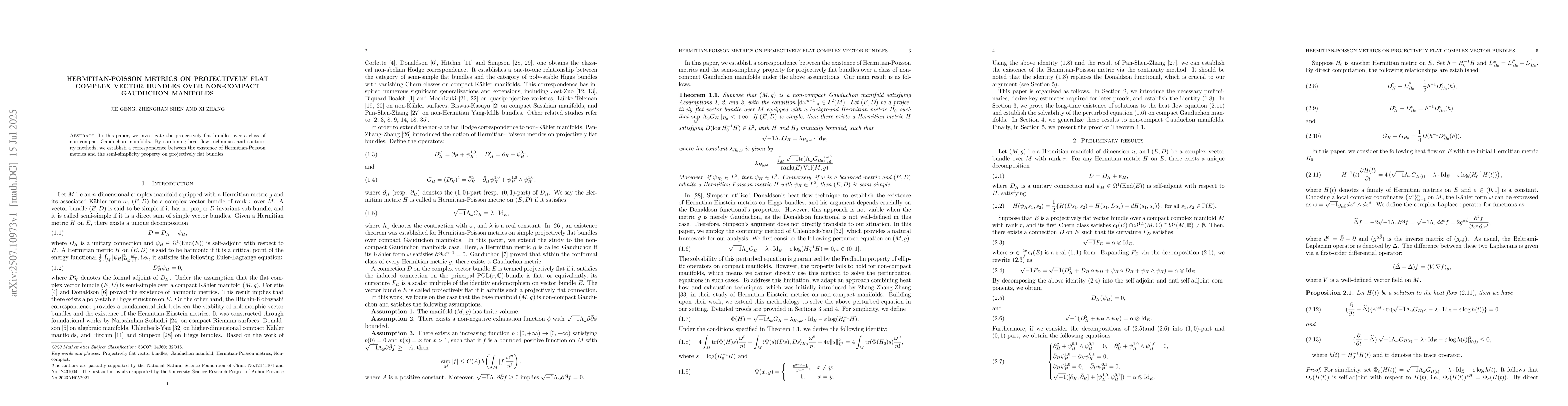 Thumbnail for Hermitian-Poisson metrics on projectively flat complex vector bundles
  over non-compact Gauduchon manifolds