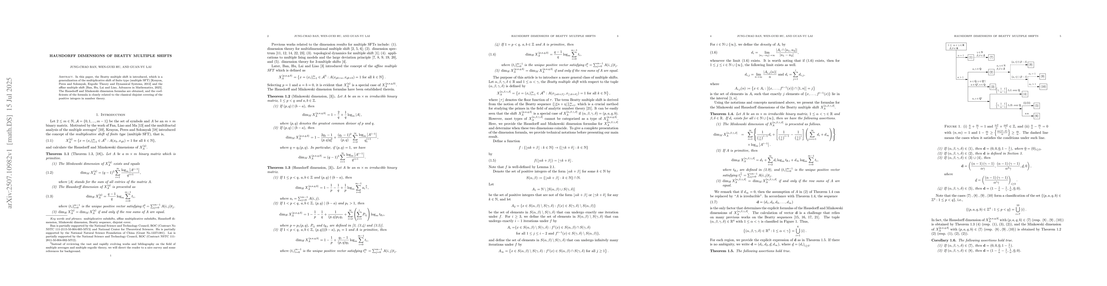 Thumbnail for Hausdorff dimensions of Beatty multiple shifts